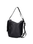 Chiara Mistia fekete steppelt rostbőr női hátizsák/válltáska