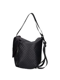   Chiara Mistia fekete steppelt rostbőr női hátizsák/válltáska