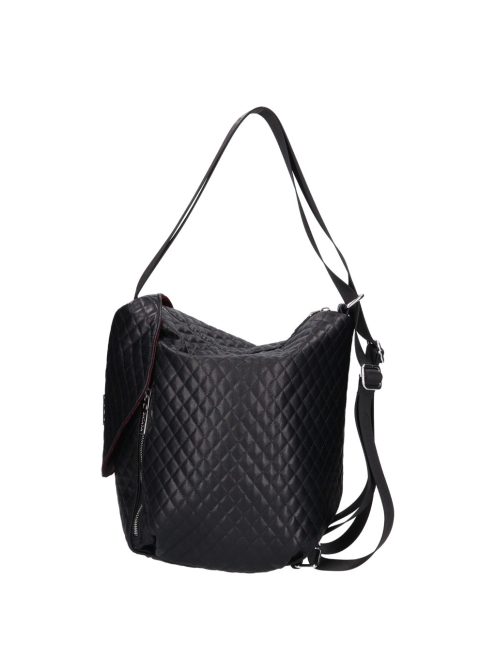 Chiara Mistia fekete steppelt rostbőr női hátizsák/válltáska