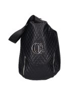 Chiara Mistia fekete steppelt rostbőr női hátizsák/válltáska