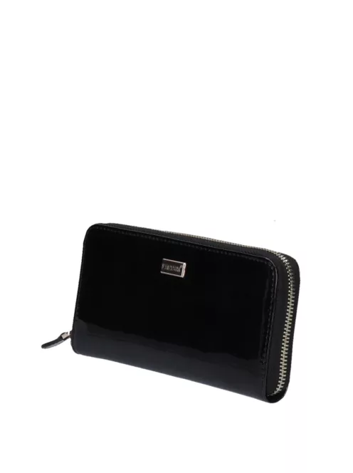 Krokomander lakk bőr női pénztárca fekete