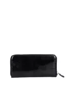 Krokomander lakk bőr női pénztárca fekete