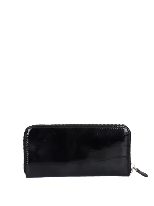 Krokomander lakk bőr női pénztárca fekete