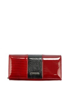 Cavaldi H20-3-RS9 piros-fekete lakk bőr női pénztárca