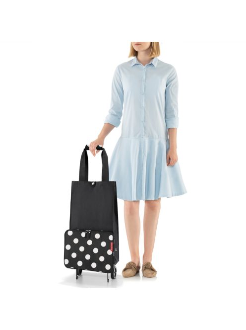 Reisenthel foldabletrolley fekete-fehér pöttyös gurulós táska