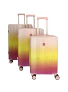 Enrico Benetti Havana pink 4 kerekű 3 részes bőrönd szett