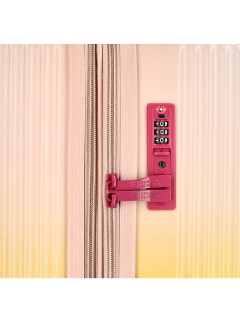 Enrico Benetti Havana pink 4 kerekű 3 részes bőrönd szett