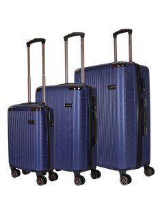 Hachi Houston kék 4 kerekű 3 részes bőrönd szett