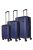Hachi Houston kék 4 kerekű 3 részes bőrönd szett