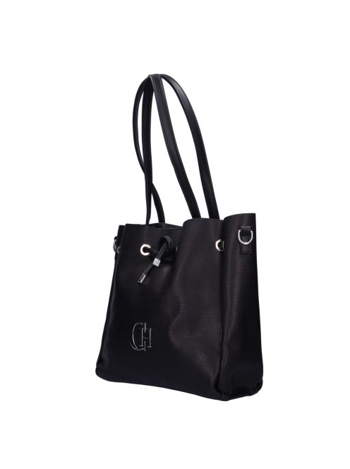 Chiara Dorotella fekete fonott rostbőr női válltáska