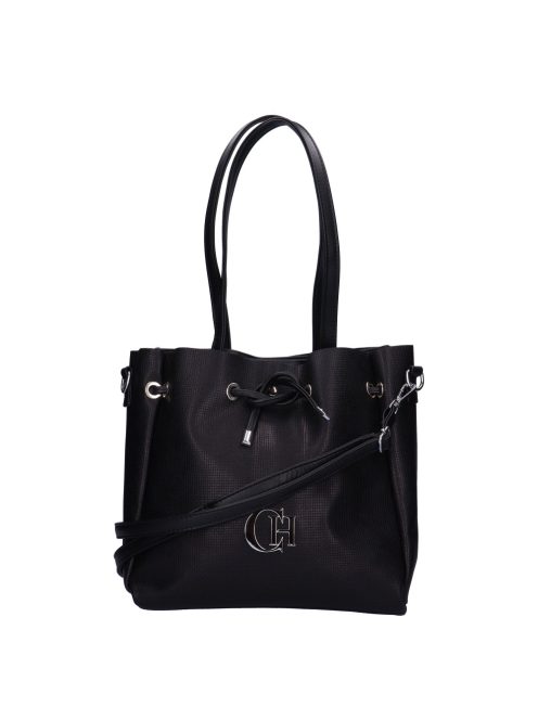 Chiara Dorotella fekete fonott rostbőr női válltáska