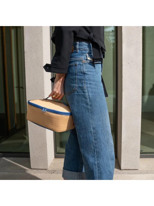 Reisenthel coolerbag M pocket bézs-kék női uzsonnás hűtőtáska