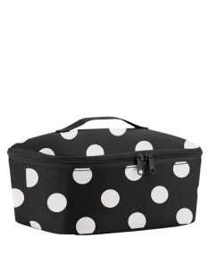   Reisenthel coolerbag M pocket fekete-fehér pöttyös női uzsonnás hűtőtáska