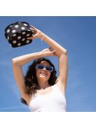 Reisenthel coolerbag M pocket fekete-fehér pöttyös női uzsonnás hűtőtáska