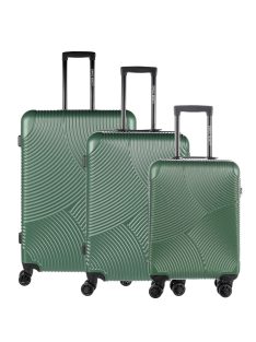   Enrico Benetti Louisville zöld 4 kerekű 3 részes bőrönd szett