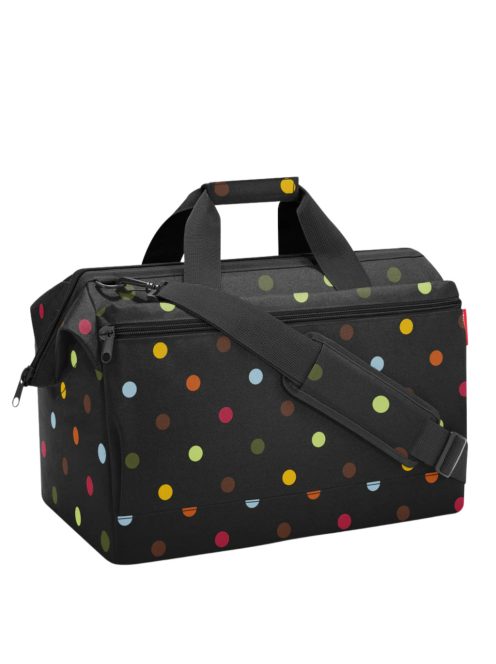 Reisenthel allrounder L pocket fekete-színes pöttyös nagy női utazótáska