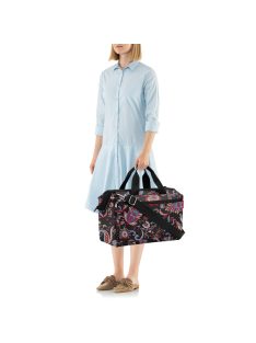   Reisenthel allrounder S pocket fekete virágos kicsi női utazótáska