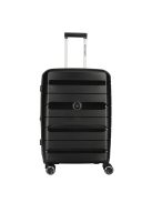 Enrico Benetti Montreal fekete 4 kerekű közepes bőrönd