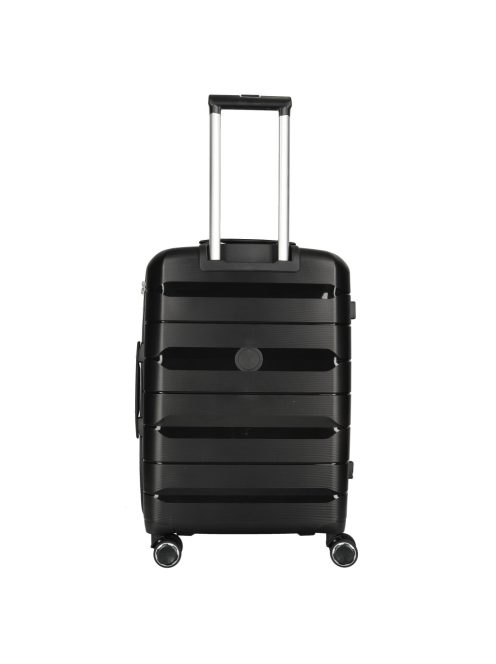 Enrico Benetti Montreal fekete 4 kerekű közepes bőrönd