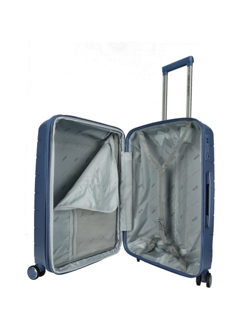 Enrico Benetti Montreal kék 4 kerekű közepes bőrönd