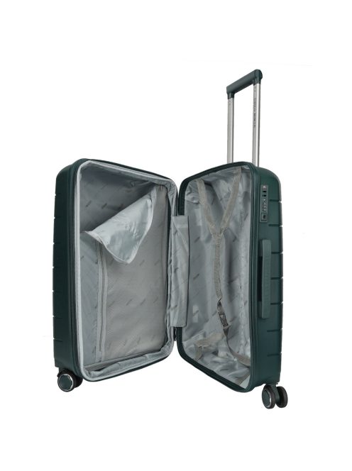 Enrico Benetti Montreal zöld 4 kerekű közepes bőrönd