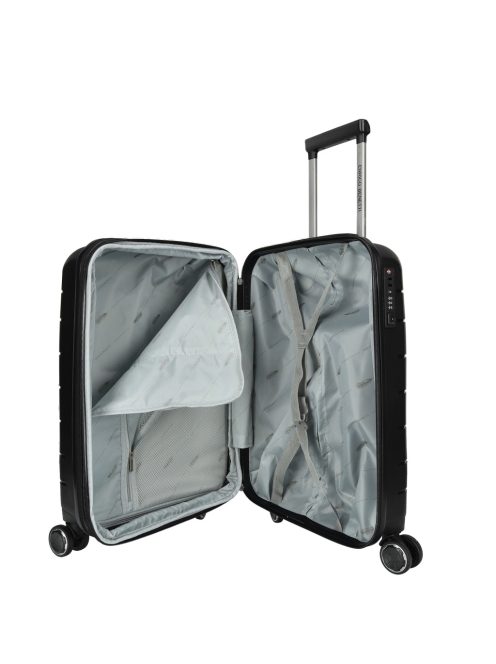 Enrico Benetti Montreal fekete 4 kerekű 3 részes bőrönd szett