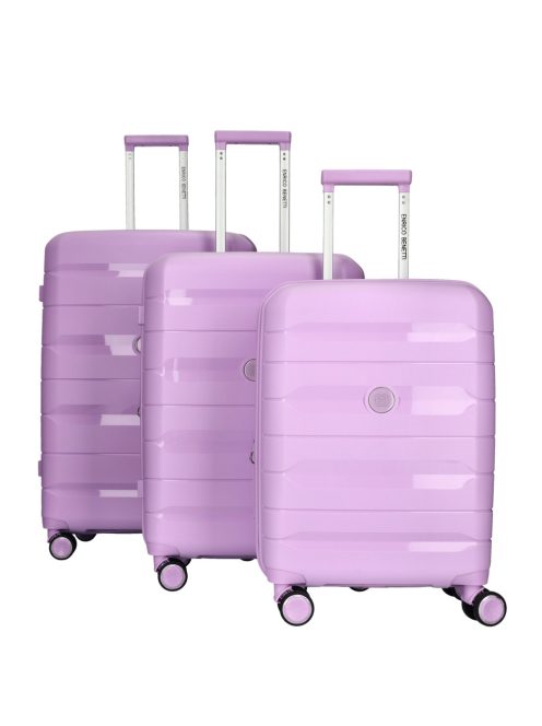 Enrico Benetti Montreal lila 4 kerekű 3 részes bőrönd szett