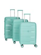 Enrico Benetti Montreal menta 4 kerekű 3 részes bőrönd szett