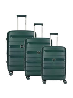   Enrico Benetti Montreal zöld 4 kerekű 3 részes bőrönd szett