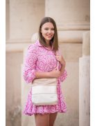 Karen Beti bézs virágos rostbőr női oldaltáska