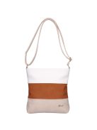 Karen Beti drapp-csau barna-fehér rostbőr női oldaltáska