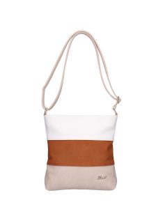 Karen Beti drapp-csau barna-fehér rostbőr női oldaltáska