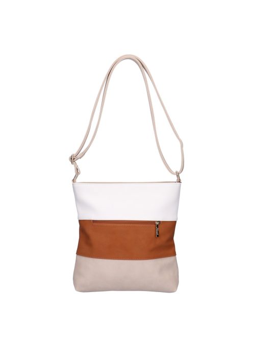 Karen Beti drapp-csau barna-fehér rostbőr női oldaltáska