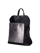 Karen Amira fekete-grafit metál fonott rostbőr női hátizsák/válltáska