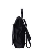 Karen Amira fekete-grafit metál fonott rostbőr női hátizsák/válltáska