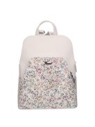 Karen Juta fehér virágos rostbőr kicsi női hátizsák