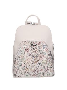 Karen Juta fehér virágos rostbőr kicsi női hátizsák