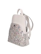 Karen Juta fehér virágos rostbőr kicsi női hátizsák