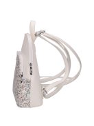 Karen Juta fehér virágos rostbőr kicsi női hátizsák
