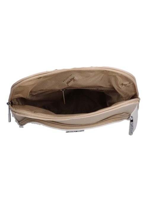 Karen Juta fehér virágos rostbőr kicsi női hátizsák