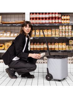   Reisenthel carrycruiser világosszürke steppelt gurulós kosár