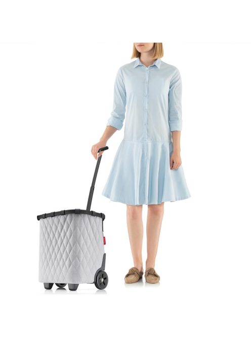 Reisenthel carrycruiser világosszürke steppelt gurulós kosár