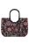 Reisenthel loopshopper L fekete virágos női bevásárló táska