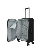 Enrico Benetti Oakville fekete 4 kerekű közepes bőrönd