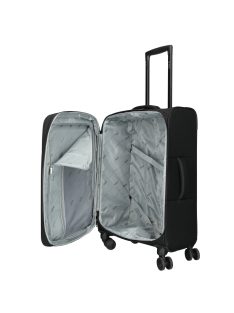 Enrico Benetti Oakville fekete 4 kerekű közepes bőrönd