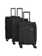 Enrico Benetti Oakville fekete 4 kerekű 3 részes bőrönd szett