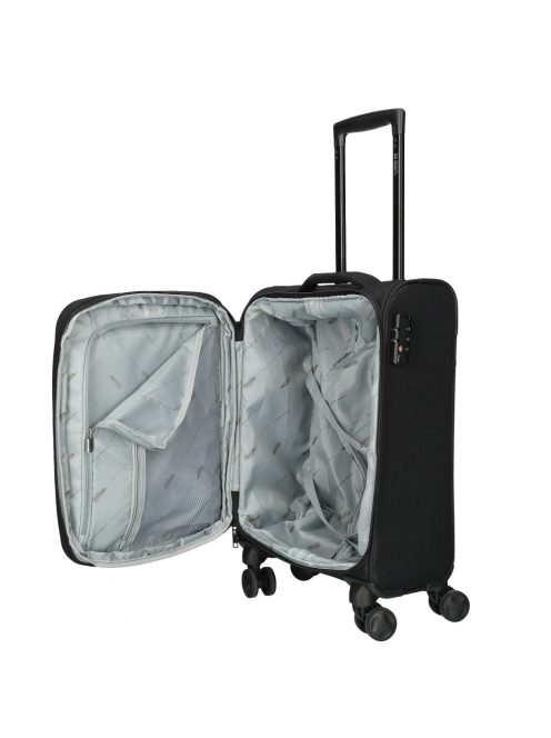 Enrico Benetti Oakville fekete 4 kerekű 3 részes bőrönd szett