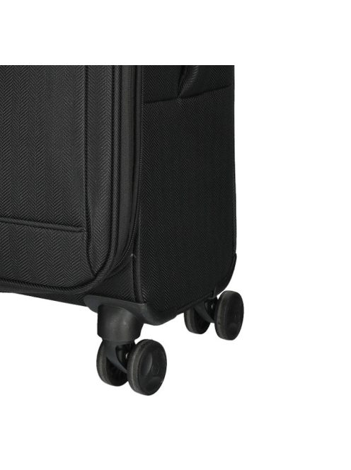 Enrico Benetti Oakville fekete 4 kerekű 3 részes bőrönd szett