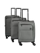 Enrico Benetti Oakville szürke 4 kerekű 3 részes bőrönd szett