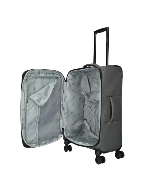 Enrico Benetti Oakville szürke 4 kerekű 3 részes bőrönd szett